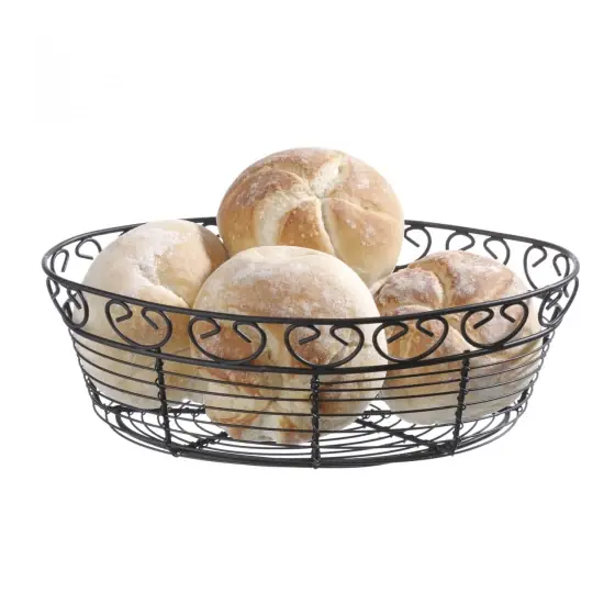Cos oval pentru servire Hendi cu margine decorativa, metal, 255x160x(H)80mm Comandă acum