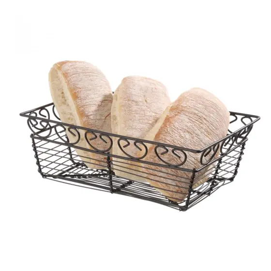 Comandă acum Cos dreptunghiular pentru servire Hendi cu margine decorativa, metal, 230x150x(H)80mm