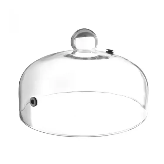Ofertă de sezon Cloche din sticla cu gaura pentru furtun fum, Hendi, diametru 260x(H)174 mm , poate fi utilizat in combinatie cu infuzorul de fum
