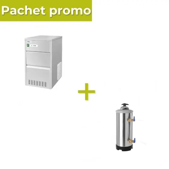 Cumpărături sigure Pachet Masina gheata glont 26kg/zi + Dedurizator 12L
