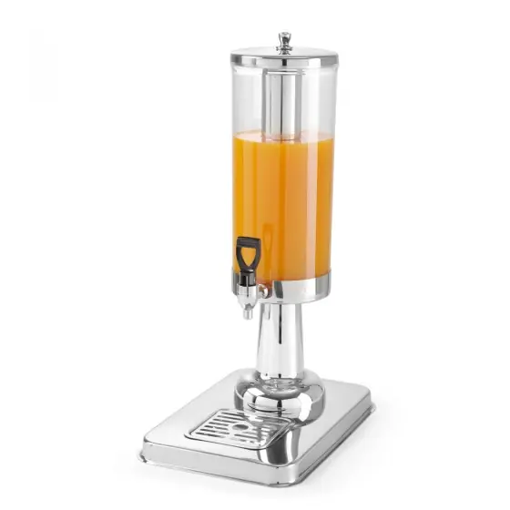 Preț promoțional Dispenser suc 3 litri, suport inox, container din policarbonat, Hendi, robinet antipicurare, 215x315x490 mm