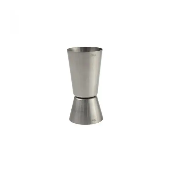 Ieftin Masura servire bauturi spritoase cu 2 parti de 25 si 50 ml, inox, 40x(H)85 mm, Hendi