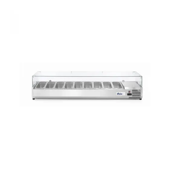 Vitrina prezentare Hendi, interval temp. -2/8?C, 180W, corp inox, ARKTIC by Hendi, 2005x395x(h)430 mm, 9 vase GN 1/3 Ofertă limitată