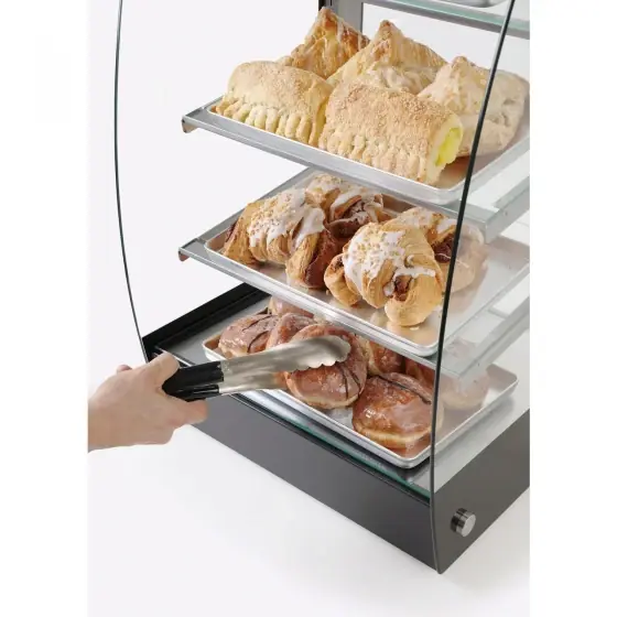 Bestseller Vitrina de prezentare profesionala Hendi 75 L, 3 rafturi reglabile pe inaltime, Inox 415x390x(H)716 mm