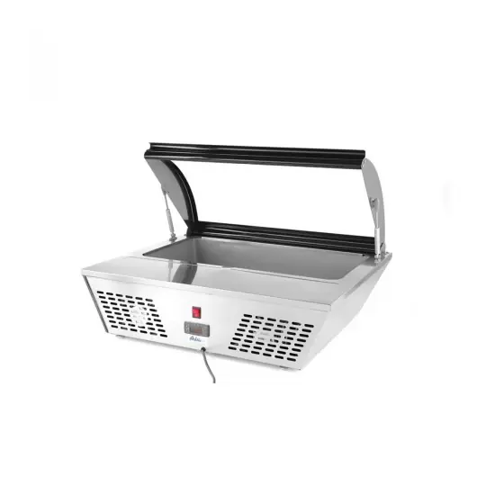 Vitrina frigorifica de prezentare salate, 67 lt, interval temp. 0-12 gr C, 105 W, corp inox, ARKTIC by Hendi, 767x612x(H)328 mm, Clasa energetica C Ofertă specială