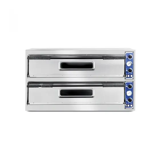 Retur gratuit Cuptor profesional pizza Basic Slim Line Inox 2 camere 12000 W interval temperatura 50?C to 500?C Hendi 2x1080x410x(H)140 mm