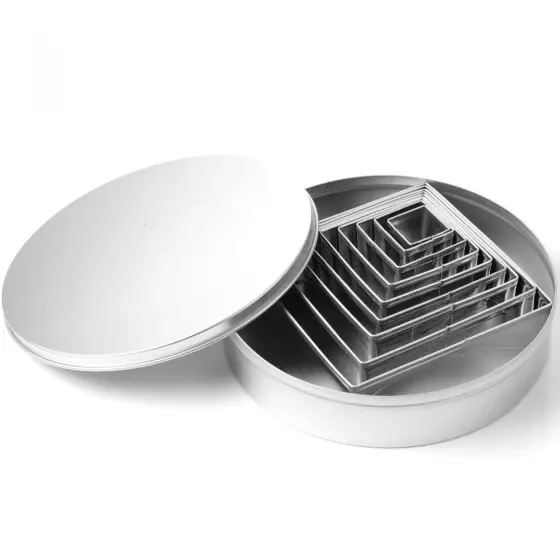 Set 9 forme patrate pentru taiere aluat, Hendi, Inox, 9 marimi diferite, inaltime forma 30 mm Vezi acum