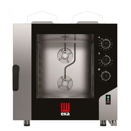 Ieftin Cuptor pe gaz cu convectie cu abur Millennial Smart Bakery, 6 tavi 600x400 mm Tecnoeka, 230V/500W, 13,5kW, 850x1041x(H)951mm