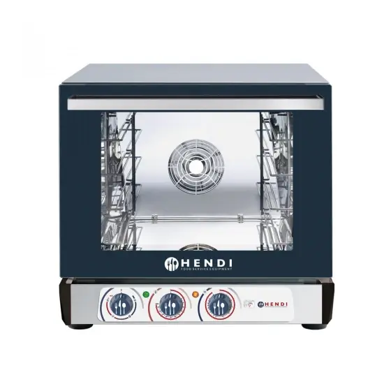 Cuptor convectie HENDI NANO CU UMIDIFICARE, capacitate 4 tavi 450x340 mm, 2 elemente incalzire, termostat reglabil, 50-260 gr C, timer 0 - 120 min, 3100 W, 560x603x(H)530 mm Reducere specială