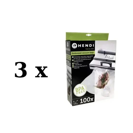 Cumpărături sigure 3 x Set 2 role pungi vacuum gofrate 28 cm x 6 metri, 2 straturi, 75 microni grosime, Hendi