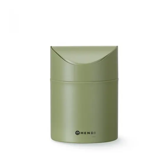 Coș de gunoi de masă cu capac basculant, HENDI, 1,2L, Verde, ⌀120x(H)165mm Ofertă limitată