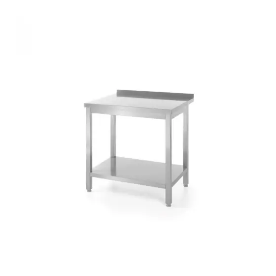 Masa de lucru profesionala, Hendi din inox AISI 430, pentru perete, cu polita, 1200x600x(H)850 mm Retur ușor