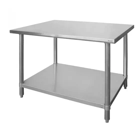 Ofertă exclusivă Masa de lucru centrala cu polita, Hendi, inox, 1000x600x(H)850 mm, blat de lucru si polita inferioara ranforsate