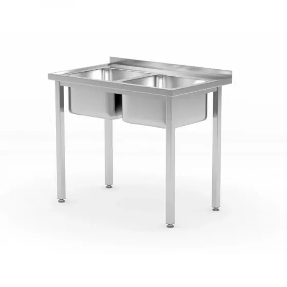 Plată securizată Spalator cu 2 cuve Buget line din otel inoxidabil Hendi , 1000x600x(H)850mm