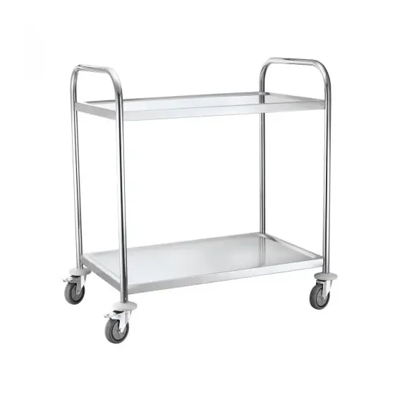 Carucior depozitare si servire cu 2 rafturi 830x510x(H)950 mm, corp inox, rafturi otel cromat, Hendi Livrare rapidă