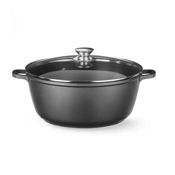 Oala cu strat antiaderent, aluminiu turnat, cu capac, 7L, 367x290x(H)122mm Plată sigură