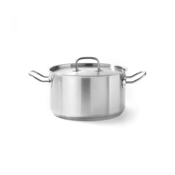 Oala profesionala cu capac, 15 Lit, 32 cm diametru x 19 cm inaltime, inox, gama Hendi Kitchen Line Retur ușor