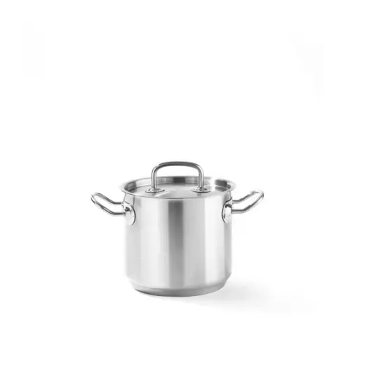 Oala inalta cu capac,13.5 Lit, 28 cm diametru x22 cm inaltime, Hendi, Kitchen Line, otel inoxidabil 18/10, inductie Retur ușor