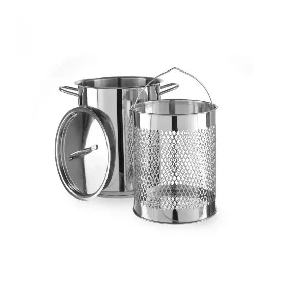 Set oala capac si cos pentru gatire la abur, otel inoxidabil 18/0 Hendi, 160x inaltime 280 mm Livrare rapidă