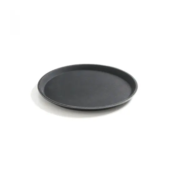 Ultima șansă Tava servire rotunda, diam. 35 cm, poliester armat cu fibra de sticla, strat anti-alunecare, culoare neagra, Hendi