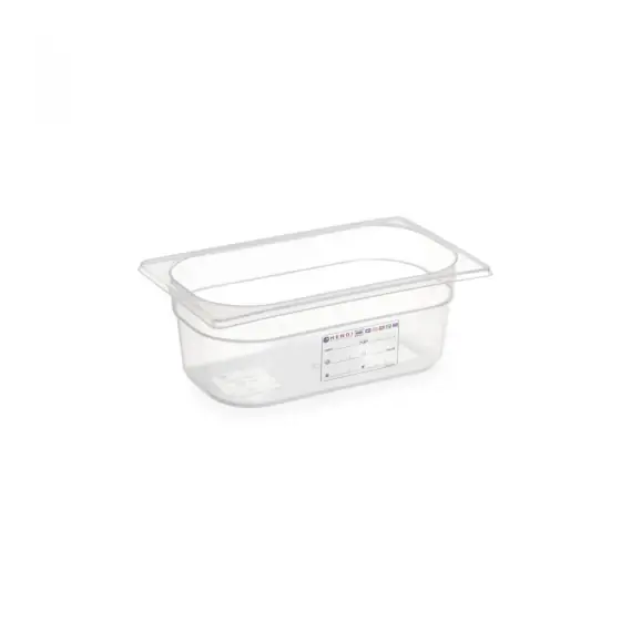 Tava gastronorm Gastronorm 1/4, 265x162x(H) 150 mm, 4 litri cu marcaj HACCP, polipropilena, Hendi Discount