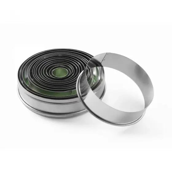 Chilipir Set 14 forme pentru patiserie / prajituri rotunde, Hendi, diametre 21-112 mm