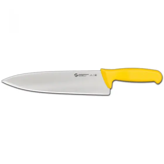 Cutit de macelar pentru carne de pasare, Supra Colore, Ambrogio Sanelli, (L)410 mm Plată securizată