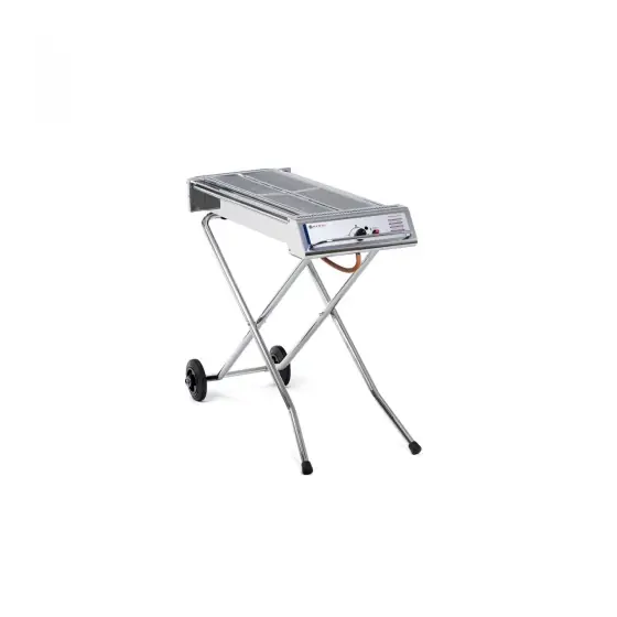 Comandă acum Gratar barbecue, inox, alimentare gaz, suprafata grill 86x26 cm, 7.5 kW, baza pliabila si mobila, Hendi Xenon Pro