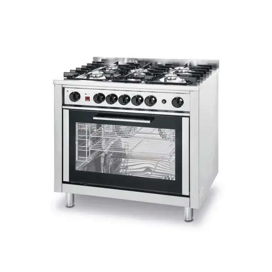 Calitate înaltă Aragaz profesional, 5 arzatoare pe gaz si cuptor electric, Hendi, 14,3kw, 900x655x(H)850/900 mm