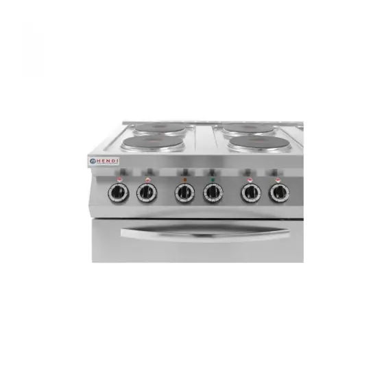 Vezi acum Aragaz electric Hendi Kitchen Line cu 6 plite si cuptor convectie 18.6W GN1/1, Inox, 1200x700x (H) 900 mm