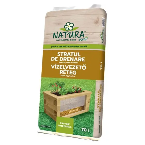 Concept Gradina la inaltime - Chipsuri de lemn = mulch necolorat = drenaj - strat 1 NATURA, 70 l Preț promoțional