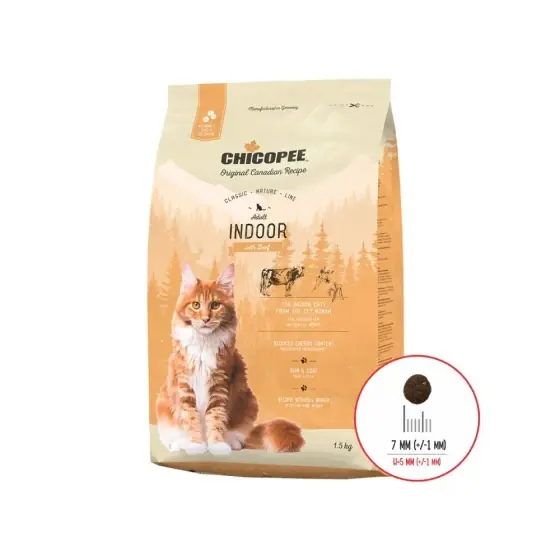 Hrana Uscata Pentru Pisici Super Premium Chicopee Cnl Adult Indoor Beef 1.5Kg Ofertă