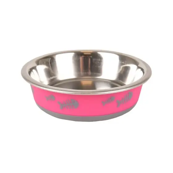 Castron Pentru Pisici Din Inox Fish Bone Fuchsia Flamingo Xs 12.3Cmx225Ml Popular