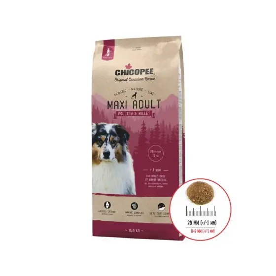 Hrana Uscata Pentru Caini Super Premium Chicopee Classic Nature Line Maxi Adult Poultry&Millet 15Kg/8295015 Chilipir