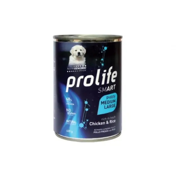 Hrana Umeda Pentru Caini Premium Prolife Dog Puppy Medium/Large Smart Pui&Orez Cv 400Gr Disponibil imediat