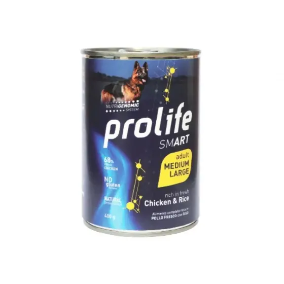 Hrana Umeda Pentru Caini Premium Prolife Dog Adult Smart Medium/Large Pui&Orez Cv 400G Doar azi