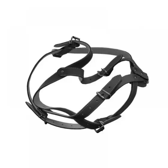 Reducere specială Ham Piele Pentru Caini Cu Ornament Nr.4 Negru 66-83 Cm