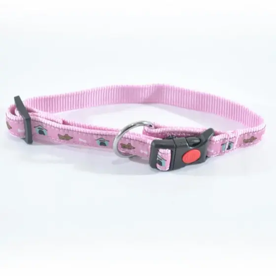 Zgarda Nylon Pentru Caini Mol Cu Model Pink Click 25Mm*45-70Cm/L0902.25070A Calitate înaltă