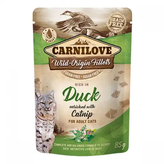 Discount Carnilove Cat Pouch Rich in Duck With Catnip 85 g