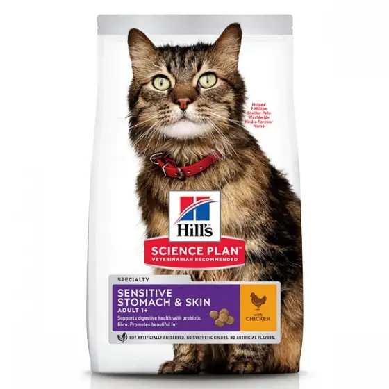 Ultima șansă Hill's SP Feline Adult Skin and Stomach Chicken 7 kg