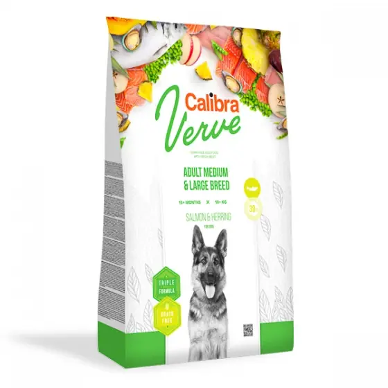 Calibra Dog Verve GF Adult M & L Salmon & Herring 12 kg Noutate