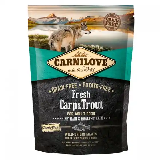 Lichidare de stoc Carnilove Fresh Carp and Trout, Healthy Skin for Adult Dogs 1.5 kg