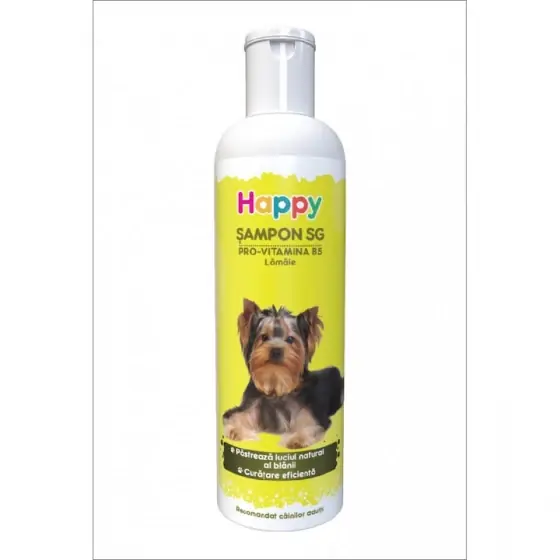 Sampon Happy SG vitamina B5 cu lamaie pentru caini si pisici, 200 ml Chilipir