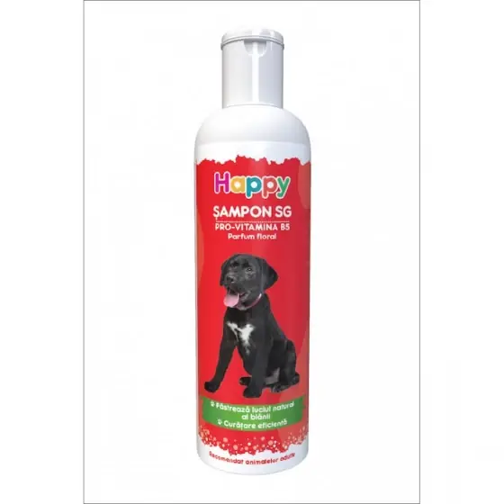 Sampon Happy SG vitamina B5 cu parfum floral, pentru caini si pisici, 200 ml Cumpără online