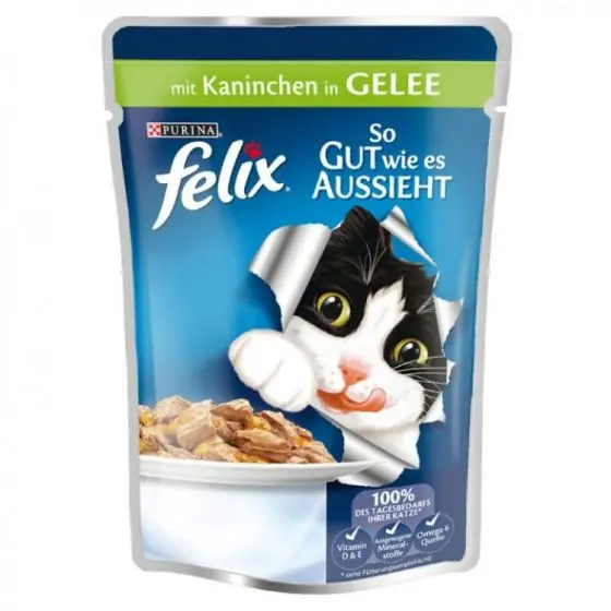 Hrana umeda pentru pisici, Felix Fantastic, iepure, set 6 x 100 gr Reduceri