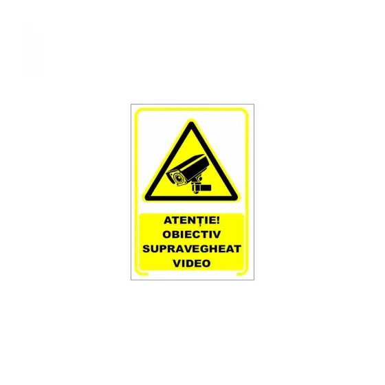 Doar azi Indicator Supraveghere video, 20cmx30cm, PVC