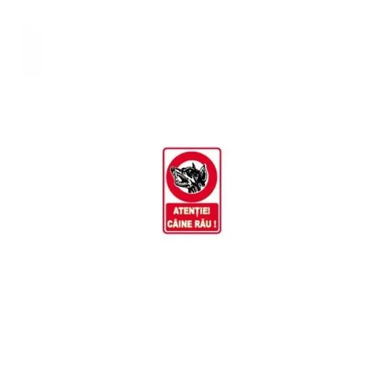 Livrare expres Indicator Atenție câine rău, 20cmx26,5cm, PVC