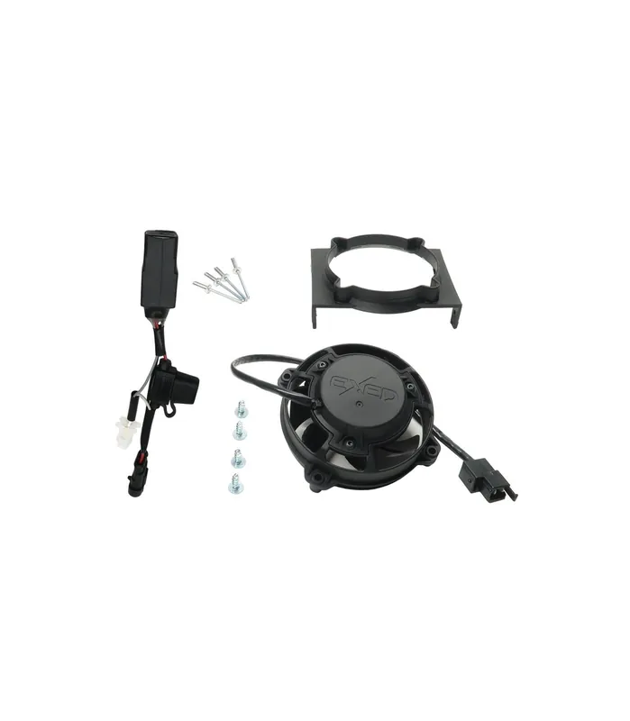 Ofertă de sezon Piese EXED® – Kit cu ventilator radiator Exed și suport de montare pentru SHERCO, cu cablu și releu
