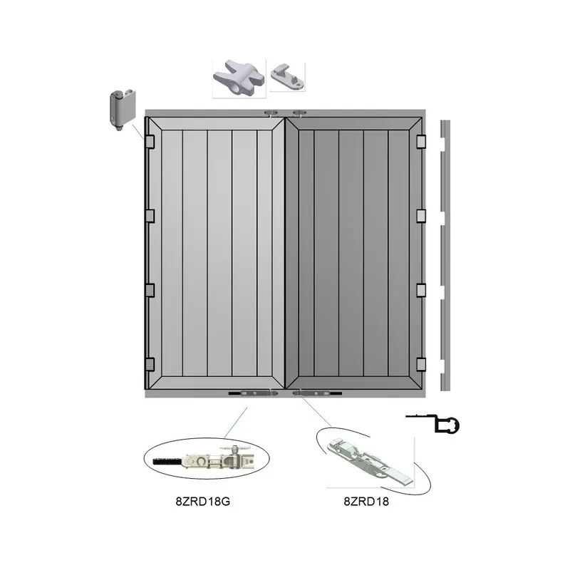 Reducere de preț Ușă dublă din aluminiu 2200-3200mm x 2200-2550mm