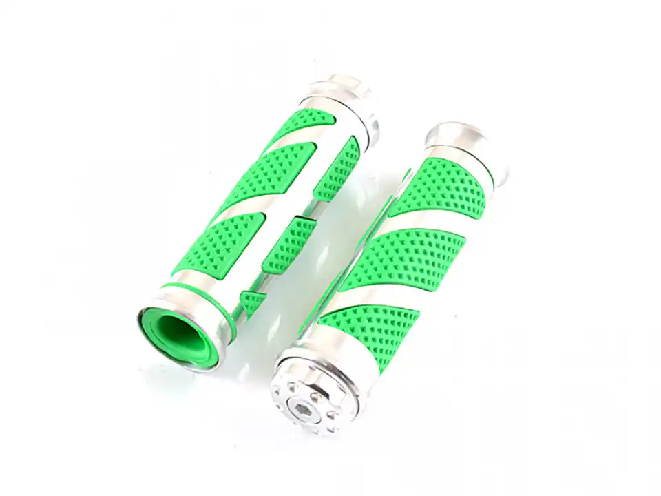 Set mansoane ghidon moto-aluminiu+cauciuc verde Retur gratuit